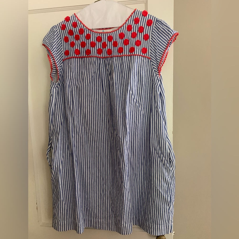 Boden Cotton Linen Stripe Dress 16 US